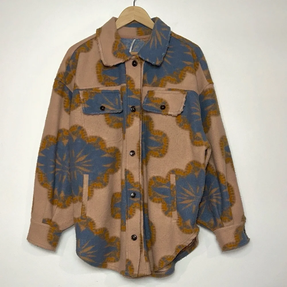 Free People Oversized Jacquard Ruby Jacket - Picture 2 of 8